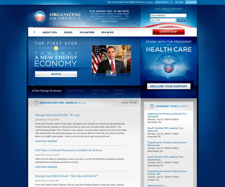 Obama's Web site design Obama's Web site design