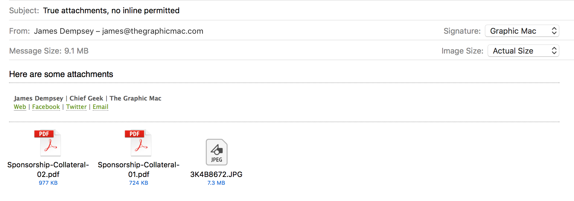 Mail attachments