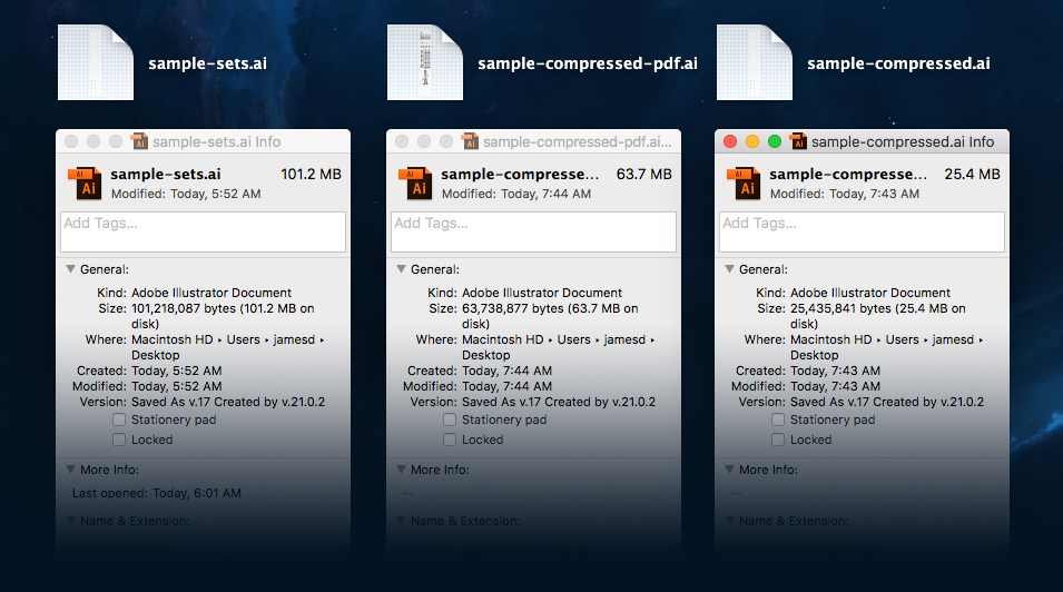 Illustrator file sizes