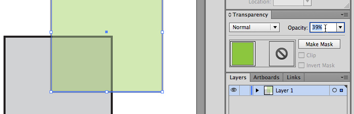 Illustrator transparency shortcut