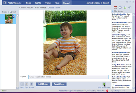 Facebook photo uploader