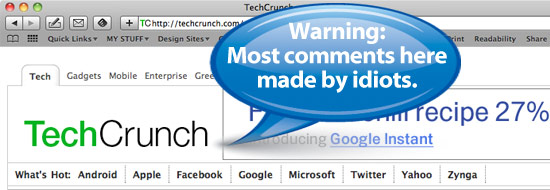 TechCrunch idiot comments
