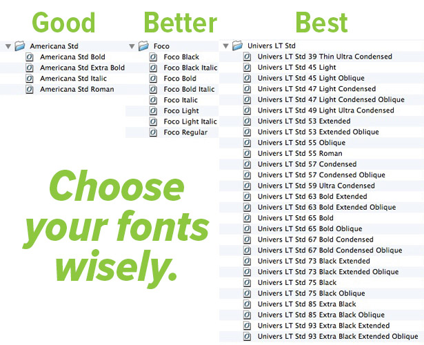 Choose fonts wisely