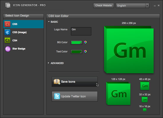 CS5 Icon Generator
