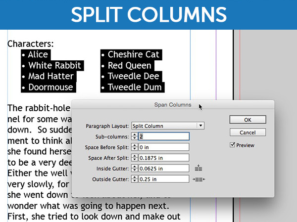 InDesign's Split Columns