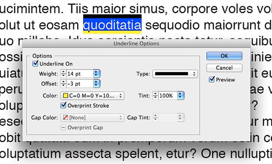 Indigenous Jeg accepterer det gæld Give your InDesign text a “highlighted” appearance - The Graphic Mac