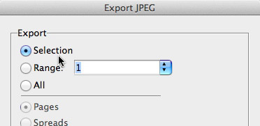 InDesign JPG selection export