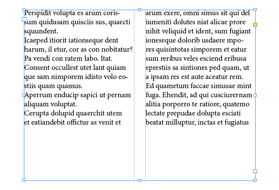 Balanced columns of InDesign text