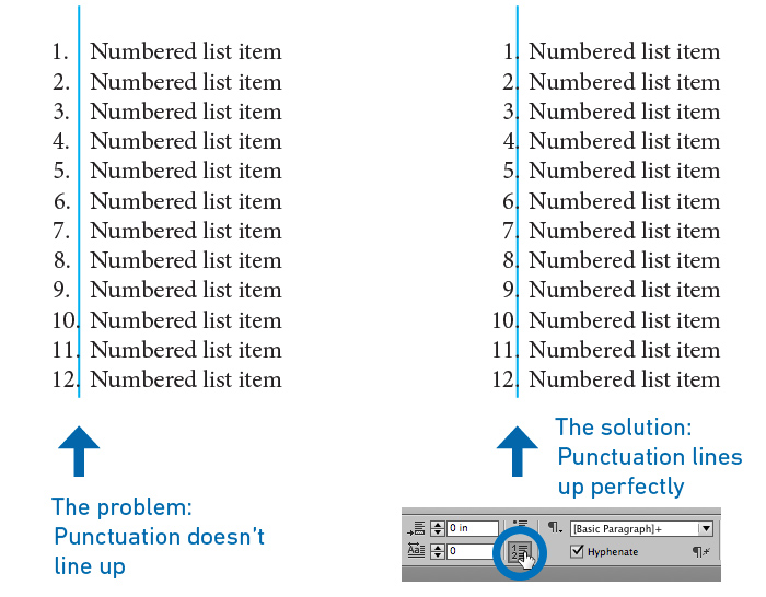 InDesign numbered lists