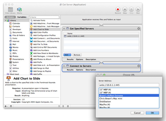 Mount server with Automator