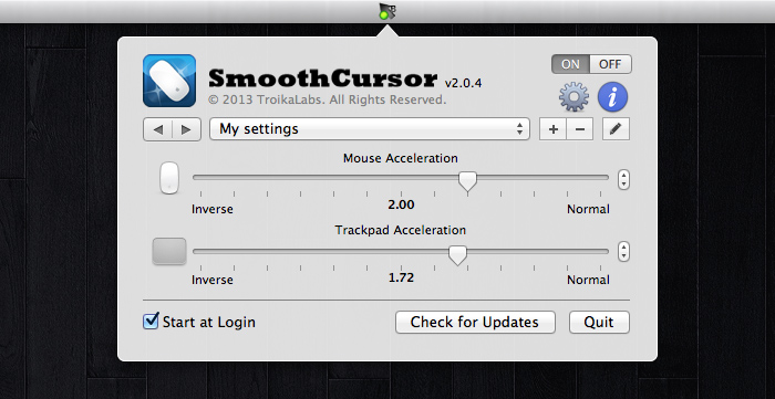 SmoothCursor settings