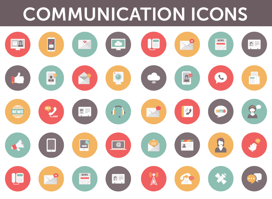 Communications vector icon pack
