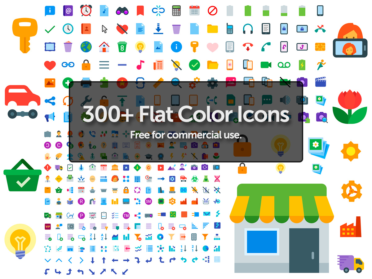 Free flat color icons