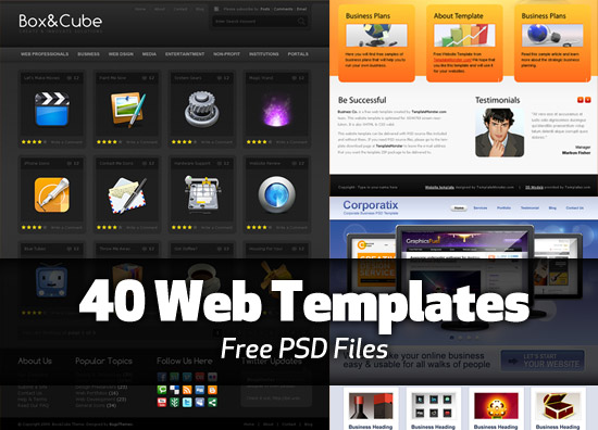 40 Free PSD web templates