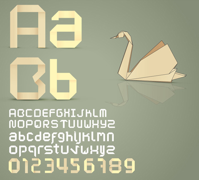 Origami vector font