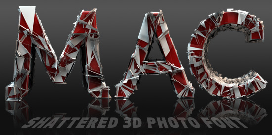 Shattered 3D font