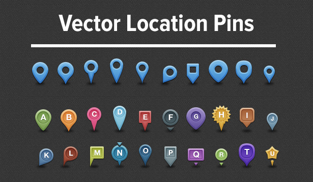 Vector location pins