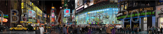 Times Square Photoshop painting