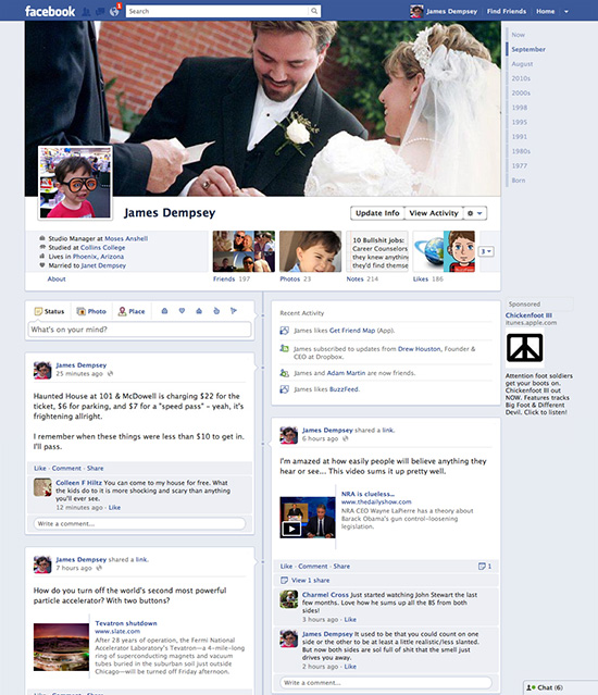 New Facebook Timeline Profile page